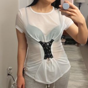 Sheer White Corset Top